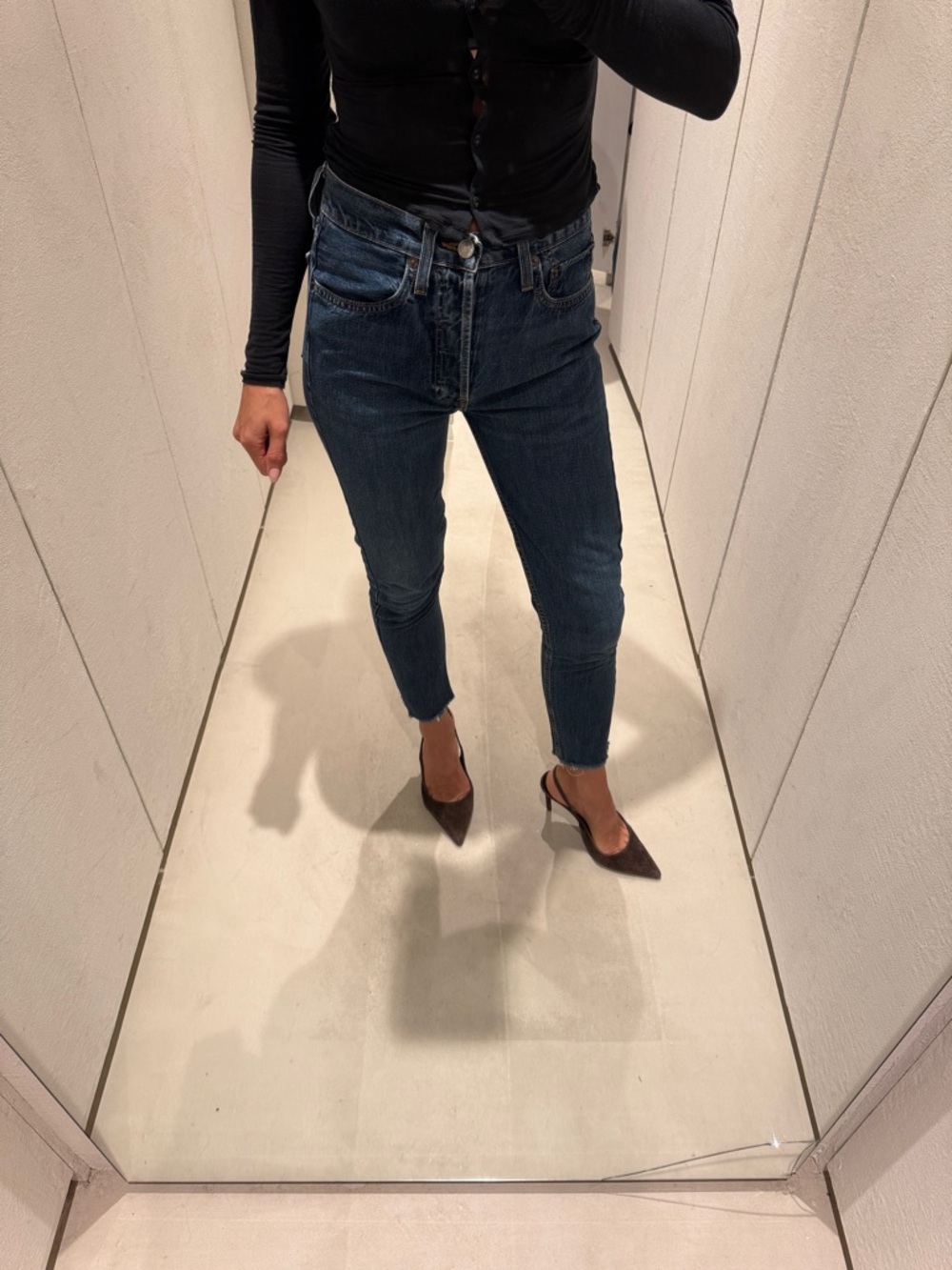 Re/Done Dark Blue Skinny Jeans for Women